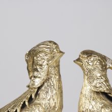 Mid century gilded brass love bird statues sculptures - French design - Vintage vergulden messing vogel beelden 2