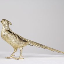 Mid century gilded brass love bird statues sculptures - French design - Vintage vergulden messing vogel beelden 3