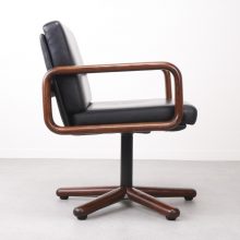 Burkhard Vogtherr - \\\' Hombre \\\' Rosenthal studio line - Mid century leather sivel office chairs - Vintage design leren bureaustoelen 1970s 3