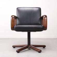 Burkhard Vogtherr - \\\' Hombre \\\' Rosenthal studio line - Mid century leather sivel office chairs - Vintage design leren bureaustoelen 1970s 4