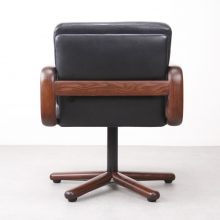 Burkhard Vogtherr - \\\' Hombre \\\' Rosenthal studio line - Mid century leather sivel office chairs - Vintage design leren bureaustoelen 1970s 5