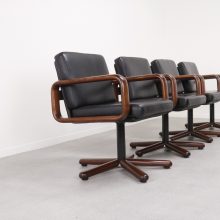 Burkhard Vogtherr - \\\' Hombre \\\' Rosenthal studio line - Mid century leather sivel office chairs - Vintage design leren bureaustoelen 1970s 8