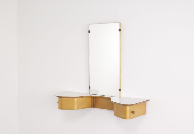 Cees Braakman EB05 dressing table Pastoe 1950s - Mid century Dutch design plywood vanity mirror - Vintage design kaptafel 1