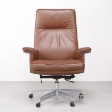 De Sede - DS 35 Executive directional swivel office desk chair - Mid century Swiss cognac leather - Vintage design bureaustoel 1960s 2