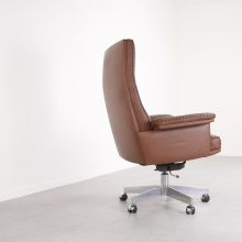 De Sede - DS 35 Executive directional swivel office desk chair - Mid century Swiss cognac leather - Vintage design bureaustoel 1960s 8