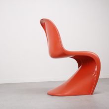 Verner Panton - Red S chairs - Fehlbaum Herman Miller 1970s Mid century molded plastic dining chairs - Vintage design eetkamerstoelen 4