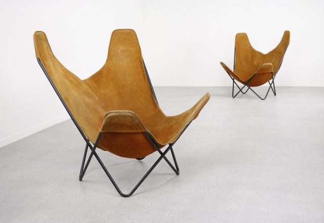 Jorge Ferrari Hardoy - Original pair of Butterfly lounge chairs - Knoll International USA - Mid century - Vintage design fauteuil 1970s 1