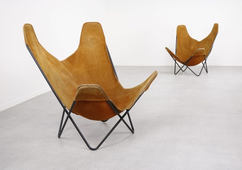 Jorge Ferrari Hardoy - Original pair of Butterfly lounge chairs - Knoll International USA - Mid century - Vintage design fauteuil 1970s 1