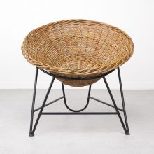 Mathieu Mategot - Wicker rattan lounge chairs - Mid century French design 1950s 1960s - Vintage design rieten rotan fauteuil 2