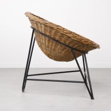 Mathieu Mategot - Wicker rattan lounge chairs - Mid century French design 1950s 1960s - Vintage design rieten rotan fauteuil 3