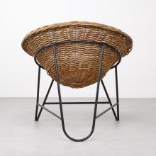 Mathieu Mategot - Wicker rattan lounge chairs - Mid century French design 1950s 1960s - Vintage design rieten rotan fauteuil 4
