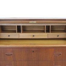 Egon Ostergaard - Mid century Swedish roll-top secretary desk in teak 1960s - Vintage Zweeds design secretaire bureau 2