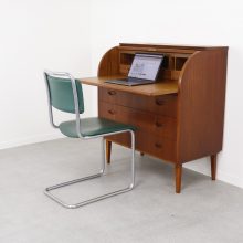 Egon Ostergaard - Mid century Swedish roll-top secretary desk in teak 1960s - Vintage Zweeds design secretaire bureau 8