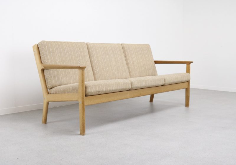 Hans J Wegner - Oak 3 seater sofa model GE-265:3 Getama - Mid century Danish seating group - Vintage Deens design 3 zits bank 1