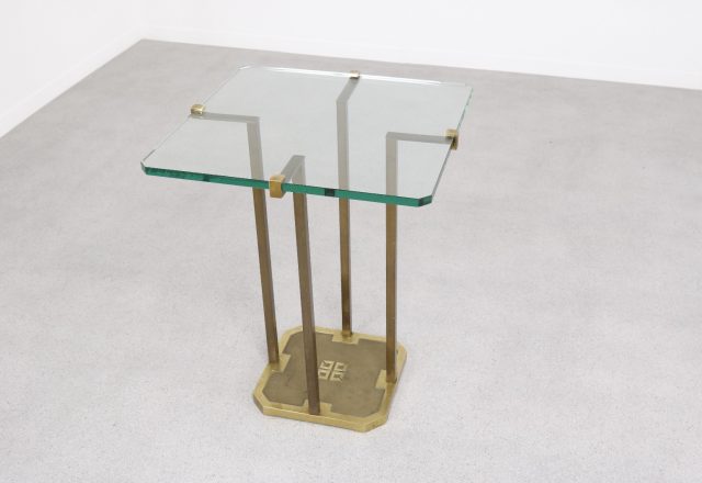 Peter Ghyczy T18 - Mid century Dutch design side table brass glass - vintage design bijzettafel 2