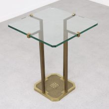 Peter Ghyczy T18 - Mid century Dutch design side table brass glass - vintage design bijzettafel 3