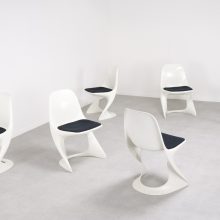 Alexander Begge - Casala model 2001 : 2002 - Mid century space age German molded plastic stacking dining chairs - Vintage Duits design stapelstoelen eetkamerstoelen 5