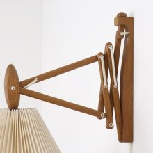 Erik Hansen - La Klint 334 : 335 - Mid century Danish scissor wall lamp in teak 1950s - Vintage Deens design schaar wandlamp 4