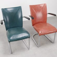 Gebroeders de Wit - Gispen de Wit cantiliver lounge chairs - Mid century Dutch design 1950s - Vintage buisframe fauteuils 2