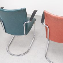 Gebroeders de Wit - Gispen de Wit cantiliver lounge chairs - Mid century Dutch design 1950s - Vintage buisframe fauteuils 7