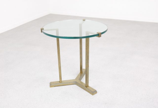 Peter Ghyczy T37 Pioneer series - Mid Century Dutch design brass glass side table - vintage design bijzettafel 58