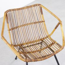 Dirk van Sliedregt - Rohé Noordwolde mid century Dutch design wicker lounge chair - Vintage Nederlands design rieten fauteuil 1950s 2