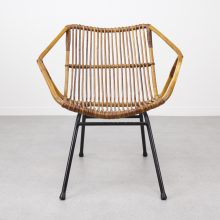 Dirk van Sliedregt - Rohé Noordwolde mid century Dutch design wicker lounge chair - Vintage Nederlands design rieten fauteuil 1950s 3