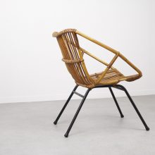 Dirk van Sliedregt - Rohé Noordwolde mid century Dutch design wicker lounge chair - Vintage Nederlands design rieten fauteuil 1950s 5