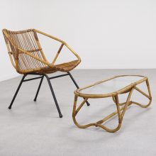 Dirk van Sliedregt - Rohé Noordwolde mid century Dutch design wicker lounge chair - Vintage Nederlands design rieten fauteuil 1950s 9