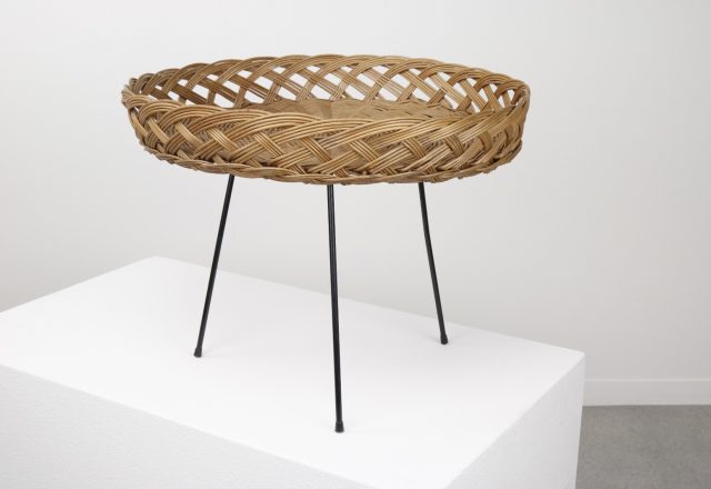 Rohe Noordwolde - Dirk van Sliedregt Rotan bijzettafel salontafel - Mid century Dutch hairpin rattan side table coffee table 1