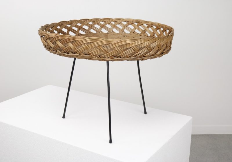 Rohe Noordwolde - Dirk van Sliedregt Rotan bijzettafel salontafel - Mid century Dutch hairpin rattan side table coffee table 1