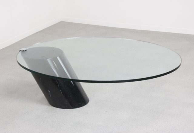 Ronald Schmitt - K1000 coffee table Form Design Team - Mid century Swiss design Nero Marquina marble 1974 - Vintage Zwitsers design marmeren salontafel 2