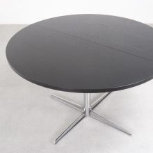 Tecta - Mid century German design extendable dining table ebonized ash 1970s - Vintage Duits design geeboniseerd essen eetkamertafel 1