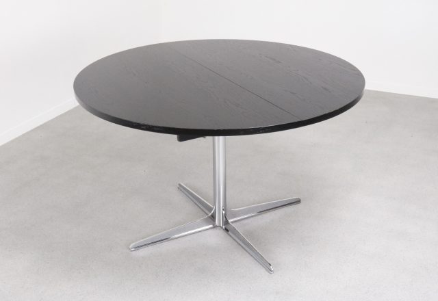 Tecta - Mid century German design extendable dining table ebonized ash 1970s - Vintage Duits design geeboniseerd essen eetkamertafel 2