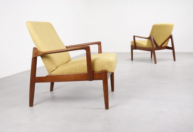 Tove & Edvard Kindt Larsen - FD 125 France & Daverkosen - Mid century Danish lounge chairs 1950s - Vintage Deens design fauteuils 1