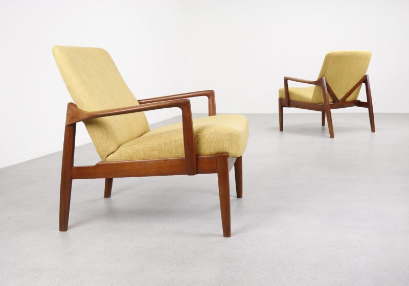 Tove & Edvard Kindt Larsen - FD 125 France & Daverkosen - Mid century Danish lounge chairs 1950s - Vintage Deens design fauteuils 1