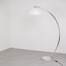 Large mid century Italian arc floor lamp marble base - Vintage design Italiaanse booglamp vloerlamp marmeren voet 1960s 1970s 9