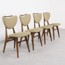 Louis van Teeffelen Webe style dining chairs - Vintage Dutch design heart shaped - Vintage Nederlands design eetkamerstoelen 7