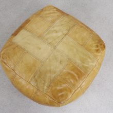 Vintage De Sede patchwork ottoman - Mid century Swiss buffalo leather foot stool 1960s 1970s - Vintage design lederen pouf 3