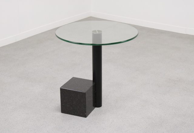 Hank Kwint - Metaform HK2 - Mid century Dutch granite side table 1980s - Vintage design bijzettafel graniet 1