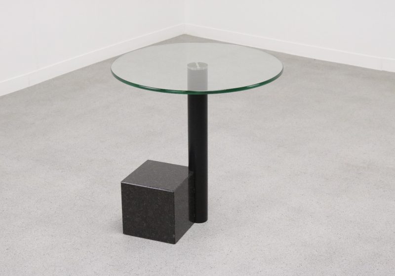 Hank Kwint - Metaform HK2 - Mid century Dutch granite side table 1980s - Vintage design bijzettafel graniet 1