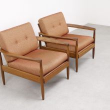 Mid century Danish teak lounge chairs 1960s - Vintage Deens design fauteuils 7