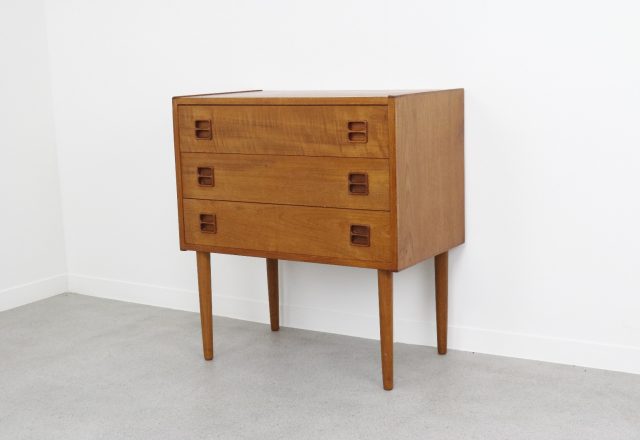 Vintage Nederlands design ladenkastje teak nachtkastje - Mid century Dutch night stand chest with drawers 1960s 1