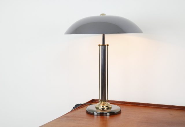 Chromed Massive directional table light brass 1970s - Mid century Belgium design desk lamp - Vintage design bureaulamp 8