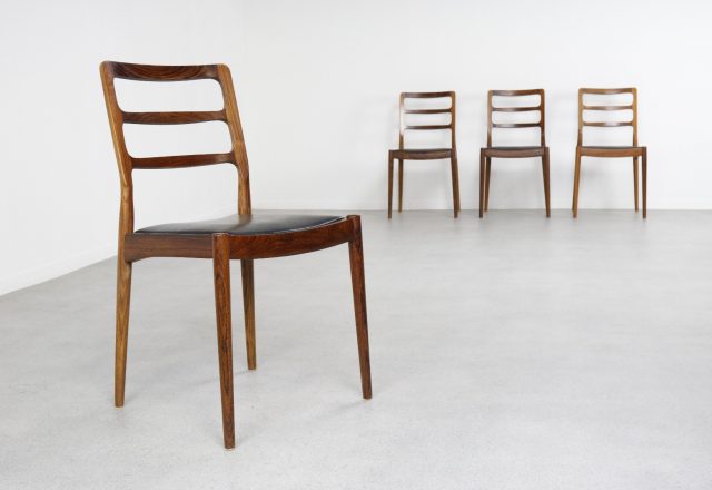 Mid century Danish rosewood dining chairs 1960s - Vintage deens design palissander eetkamerstoelen 8