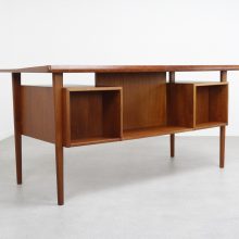 Peter Løvig Nielsen - Lovig Dansk 1960s - Mid century solid teak Danish free standing writing desk - Vintage Deens design massief teak bureau 11