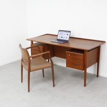 Peter Løvig Nielsen - Lovig Dansk 1960s - Mid century solid teak Danish free standing writing desk - Vintage Deens design massief teak bureau 14