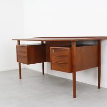 Peter Løvig Nielsen - Lovig Dansk 1960s - Mid century solid teak Danish free standing writing desk - Vintage Deens design massief teak bureau 2