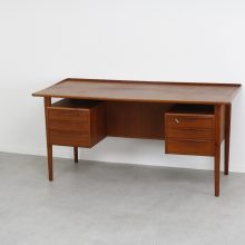 Peter Løvig Nielsen - Lovig Dansk 1960s - Mid century solid teak Danish free standing writing desk - Vintage Deens design massief teak bureau 4