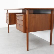 Peter Løvig Nielsen - Lovig Dansk 1960s - Mid century solid teak Danish free standing writing desk - Vintage Deens design massief teak bureau 7